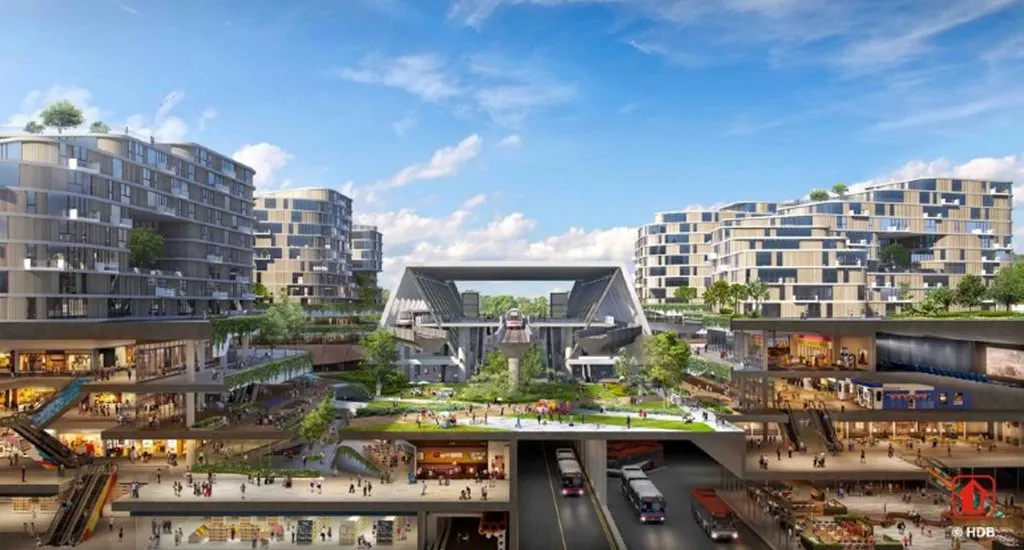 Artist's Impression of Tengah's Car-Free-Town Centre