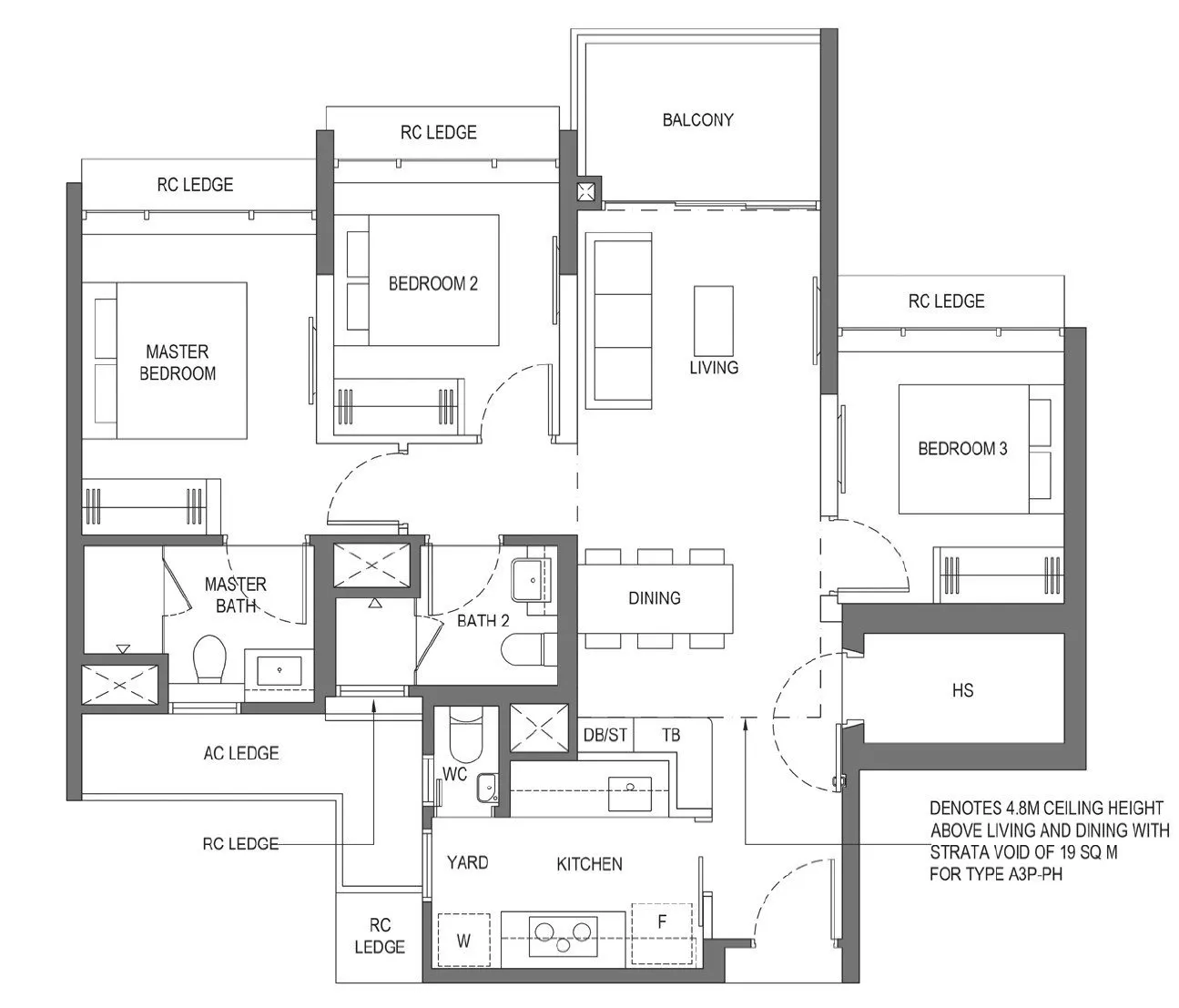 Lumina Grand floor plan 3 bed room premium